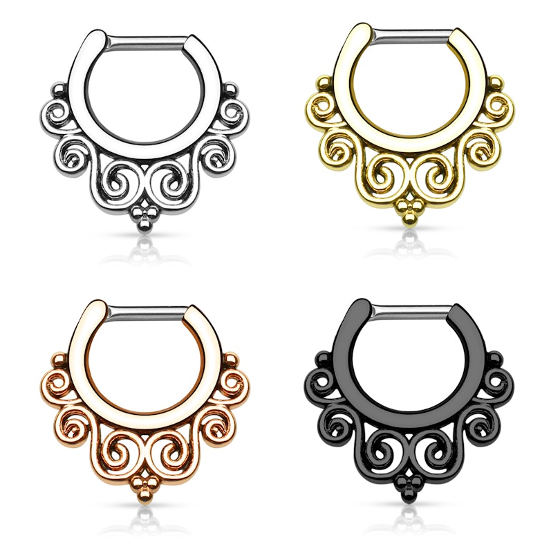 Septum clicker with twisted design