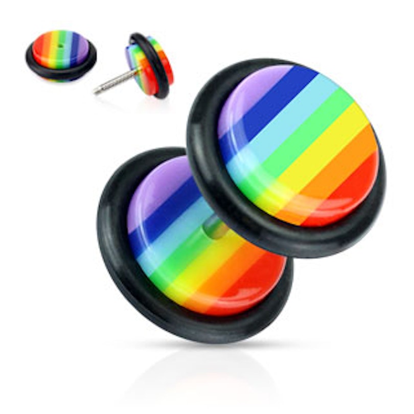 Fake plug rainbow colored