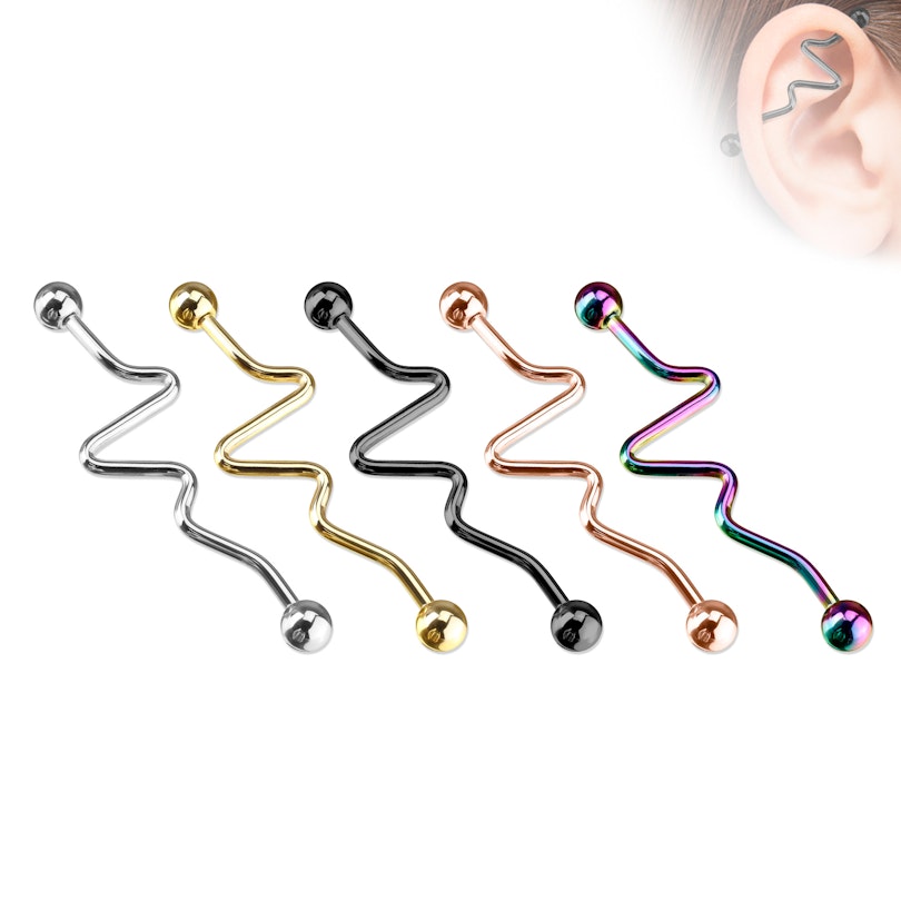 Industrial barbell with heartbeat-like design