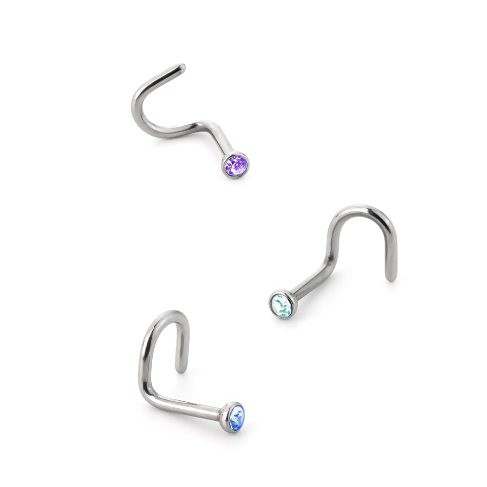 Nose piercing screw outlet