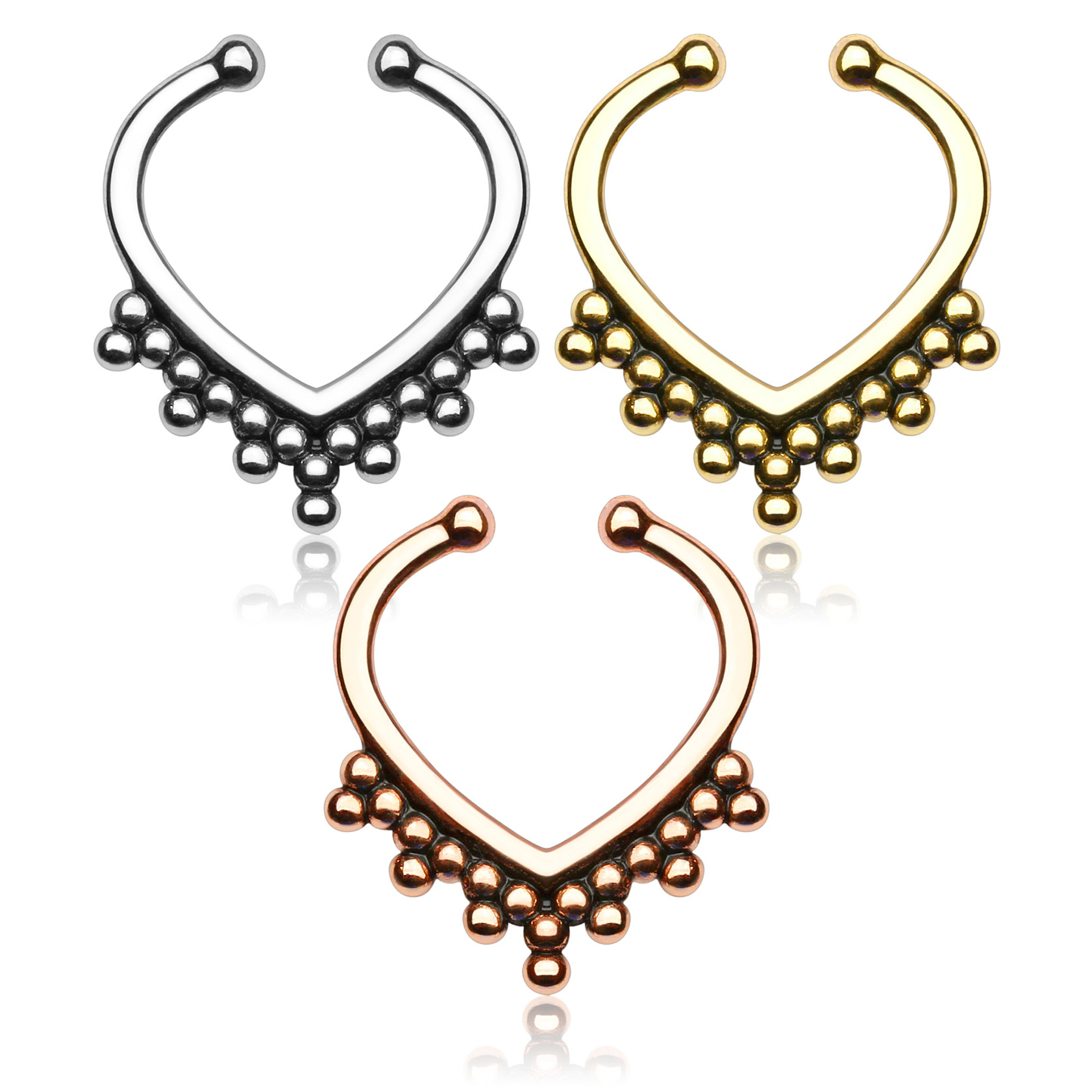 Heart hot sale septum piercing