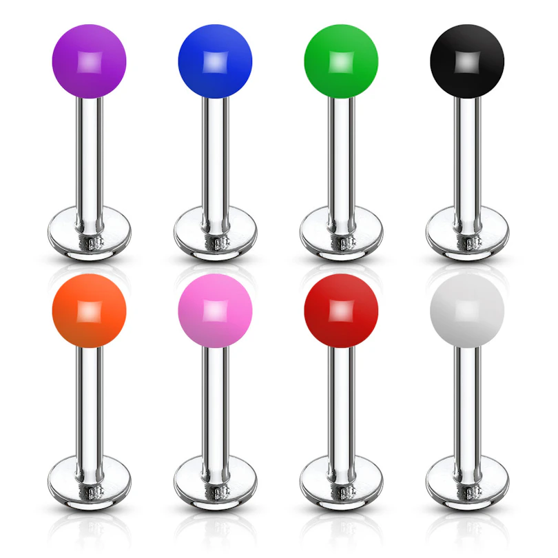 See this great surgical steel labret available in six different colors