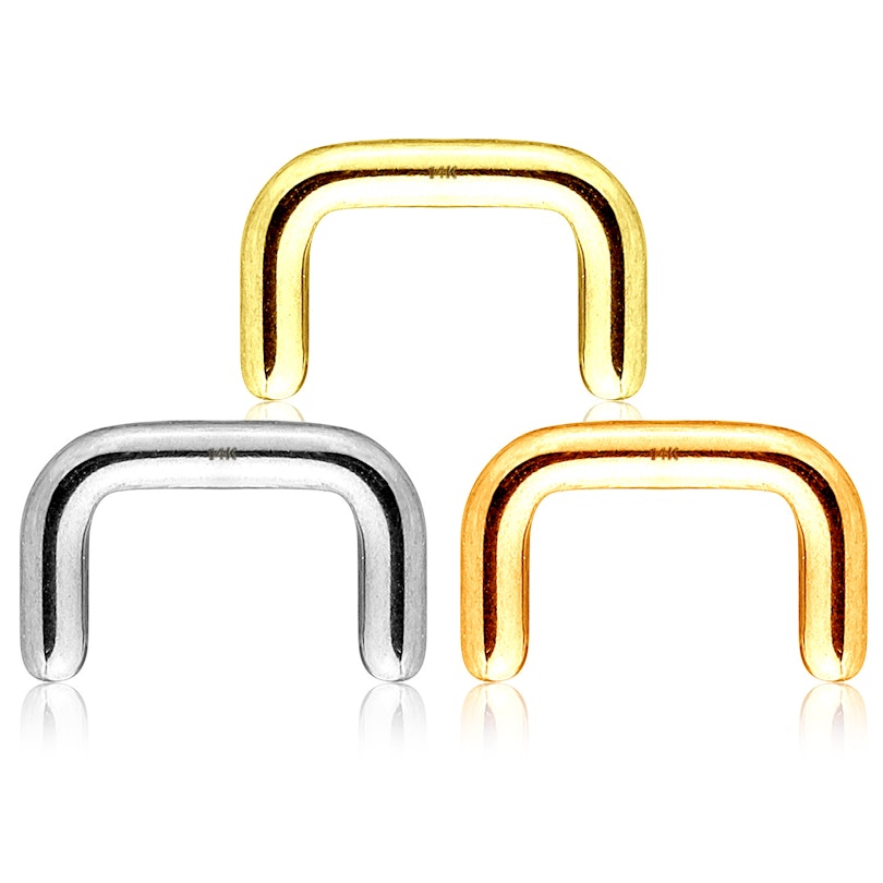 Septum retainer made of solid 14k gold