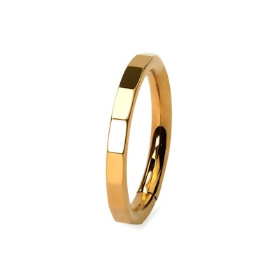 Elegant faceted ring in titanium