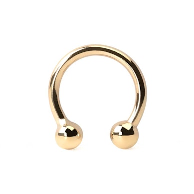 Circular barbell made of 14k gold