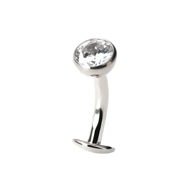 Floating belly ring in titanium