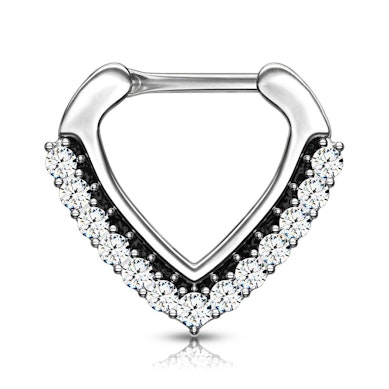 Septum clicker with paved chevron shape