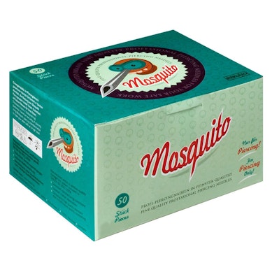 Mosquito piercing needle with self-releasing catheter box of 50