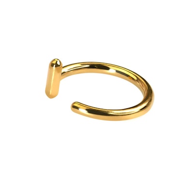 Open huggie ring with bar stopper