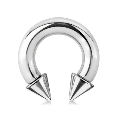 Large circular barbell with spikes made of surgical steel