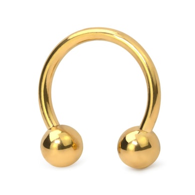 Circular barbell made of titanium with internal thread in different colors