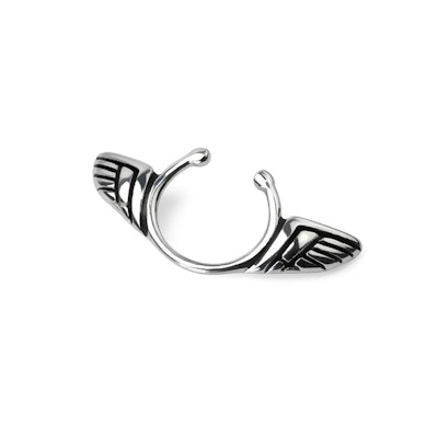 Fake nipple ring with wings in surgical steel