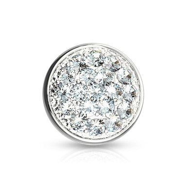 Dermal top made of 14k gold with encrusted stones
