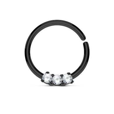 Septum ring of a small size with tiny stones