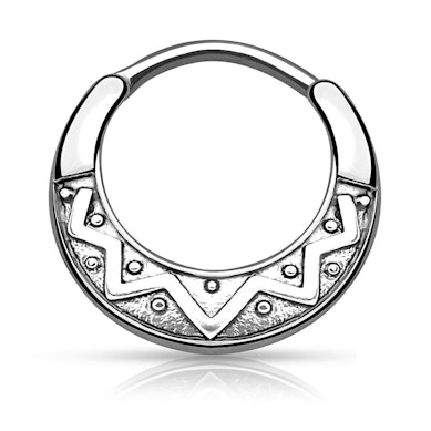 Septum clicker with aztec design