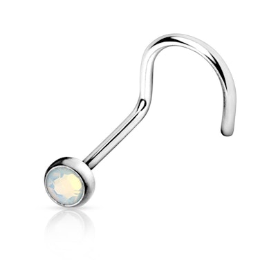 Nose screw in different colors with opalite stone