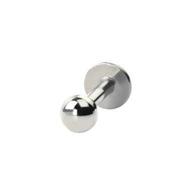 Push-in labret made of titanium