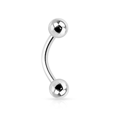 Curved barbell internally threaded