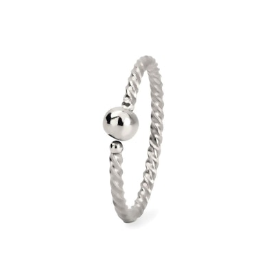 Ring with twisted band and fixed ball
