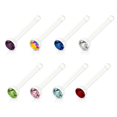 Set of 8 acrylic nose studs