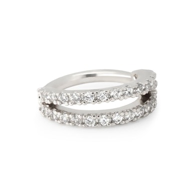 Ring with double split stone band