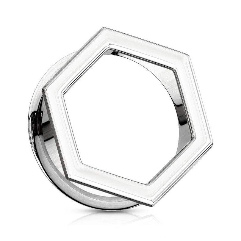 Tunnel with hexagonal top shape in five different colors Piercing
