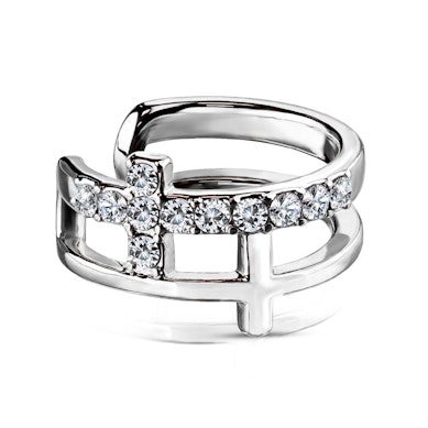Ear cuff with double cross