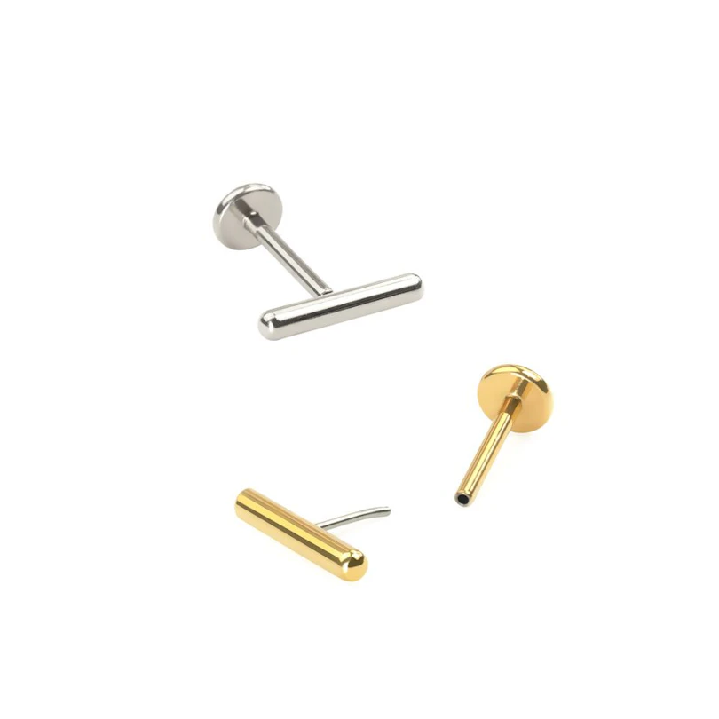 Chic labret with simple bar design in titanium