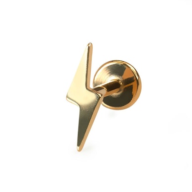 Lightning bolt labret in titanium