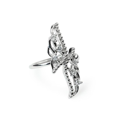 Ear cuff with wings in surgical steel