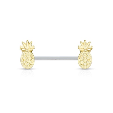 Piercing θηλής με ανανάδες στις άκρες
