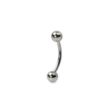 Curved barbell made of titanium