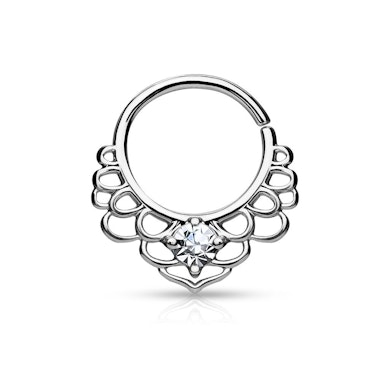 Septum ring with lotus leaves