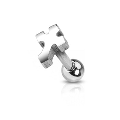 Ear piercing with large cross