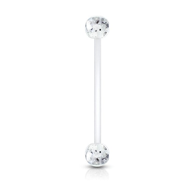 Pregnancy belly button ring with glitter balls