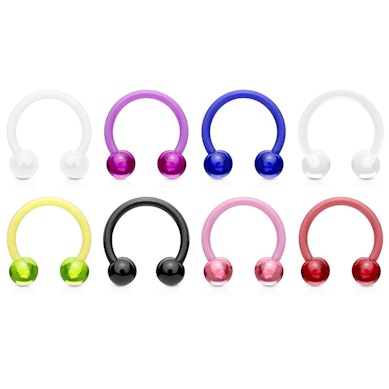 Set of 8 circular barbells made of PTFE