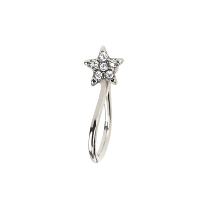 Fake nose piercing with studded star in surgical steel