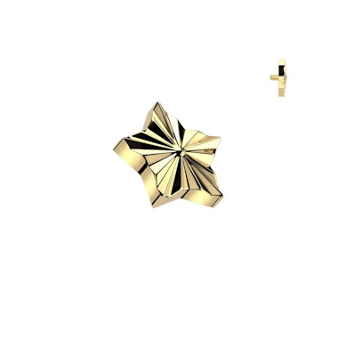 Star shaped dermal top in titanium with textured pattern