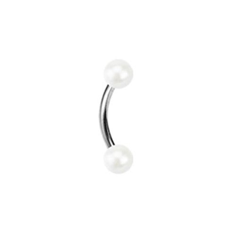 Curved barbell with pearl balls Body Piercing