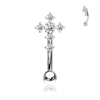 Curved barbell with paved cross