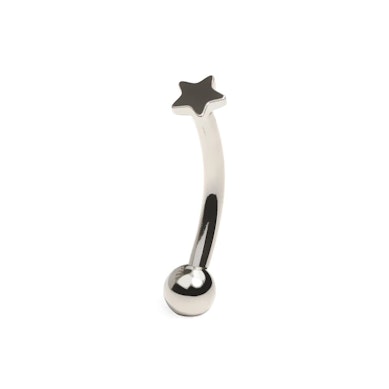 Curved titanium barbell with star