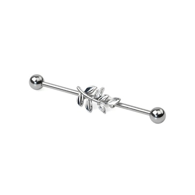 Industrial barbell with leaves