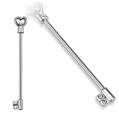 Industrial barbell shaped as a key