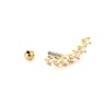 Barbell with curved top and clear stones Body Jewelry