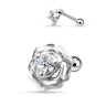 Ear piercing with rose and stone Body Jewelry