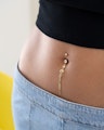 Belly button ring with elegant discs dangle Body Piercing