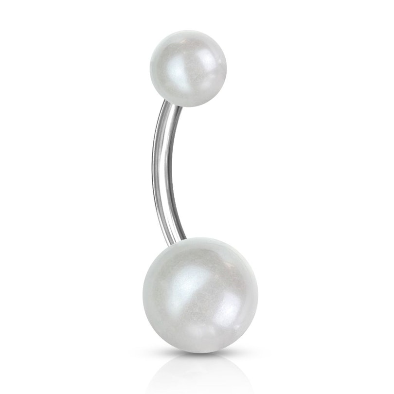 Belly button ring with pearl balls Piercings