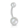 Belly button ring with pearl balls Piercings