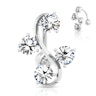 Reverse belly button ring with four staggered stones Piercings