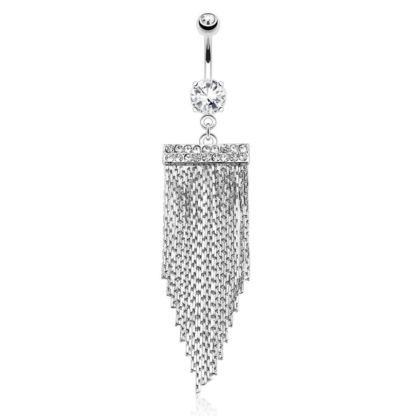Belly button ring with chains dangle Body Piercing